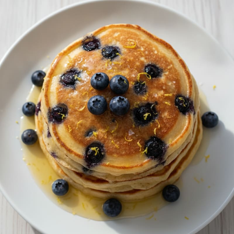 Blueberry Ricotta Pancakes with Lemon Zest