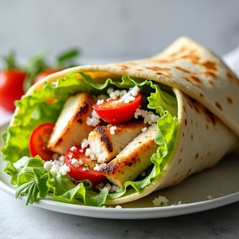 Grilled Chicken Caesar Wrap with Fresh Romaine and Creamy Dressing