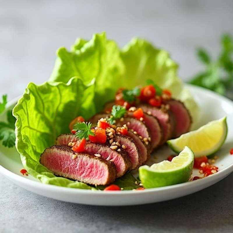 Spicy Seared Tuna Lettuce Wrap