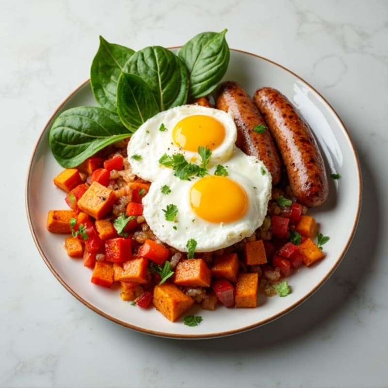 Protein-Packed Sweet Potato Hash with Eggs