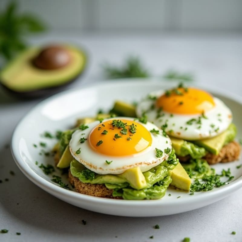 Creamy Avocado Baked Eggs with Fresh Herbs