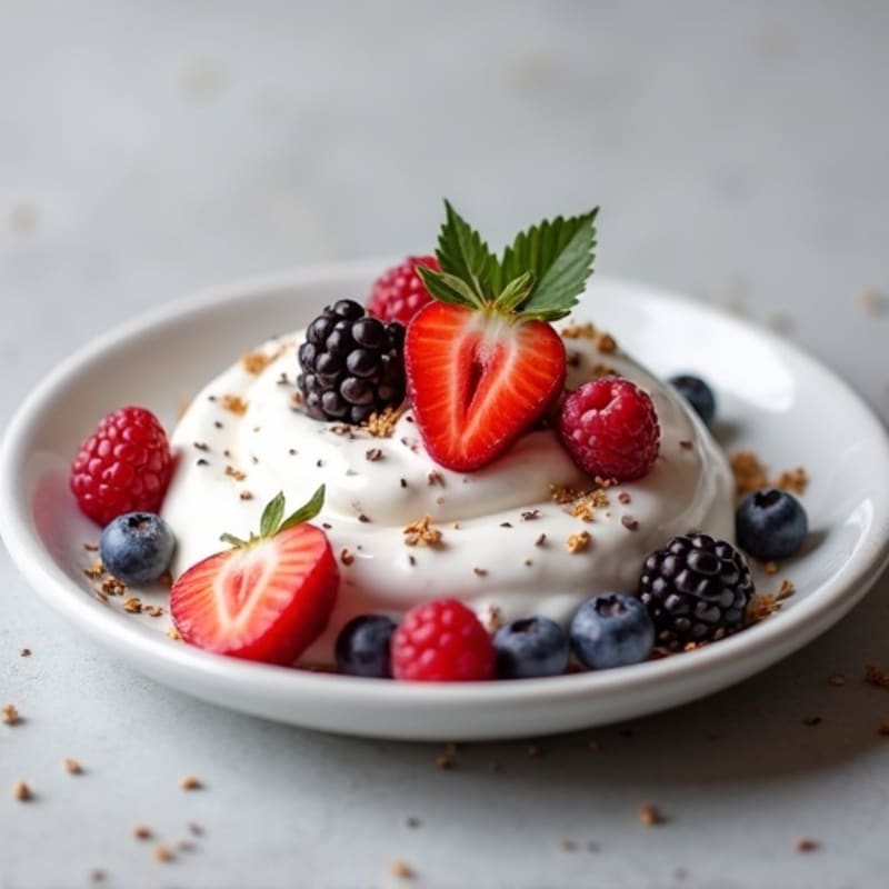 Silky Greek Yogurt Protein Mousse with Berries