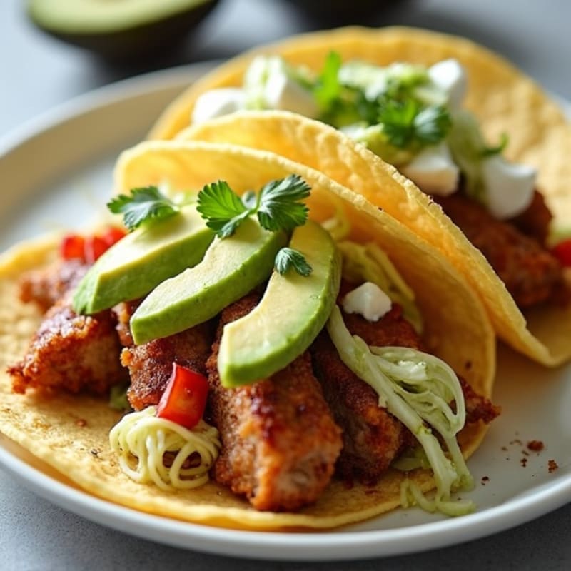Crispy Slow Cooked Pork Tacos with Fresh Cabbage Slaw