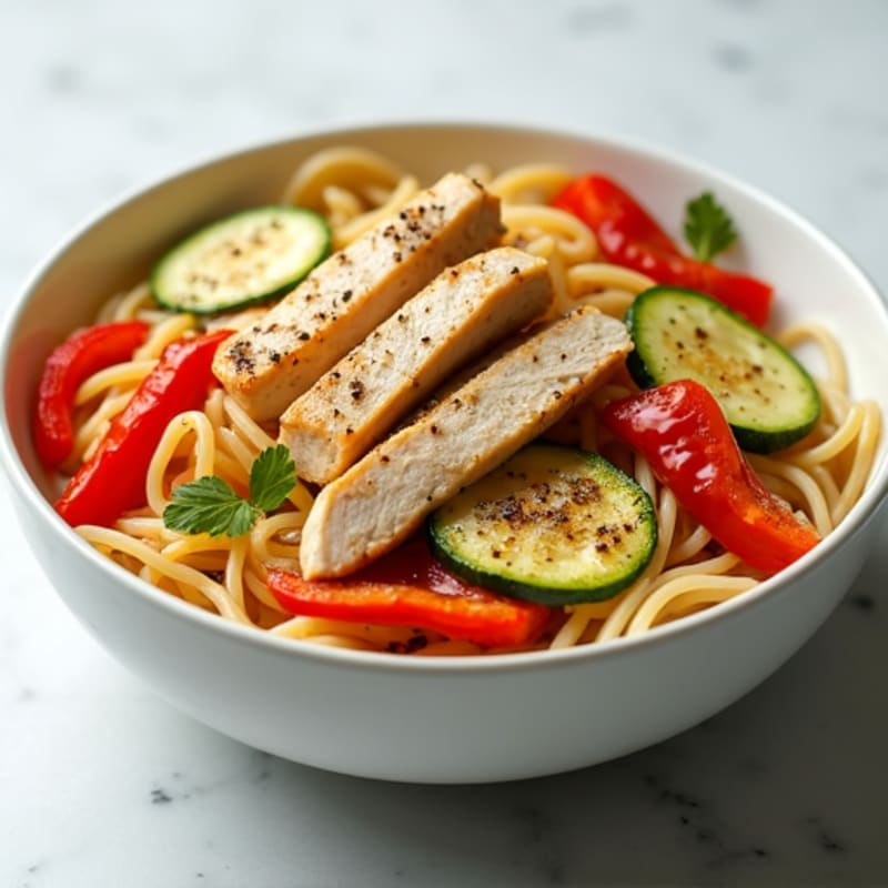 Grilled Chicken and Roasted Vegetable Pasta Bowl