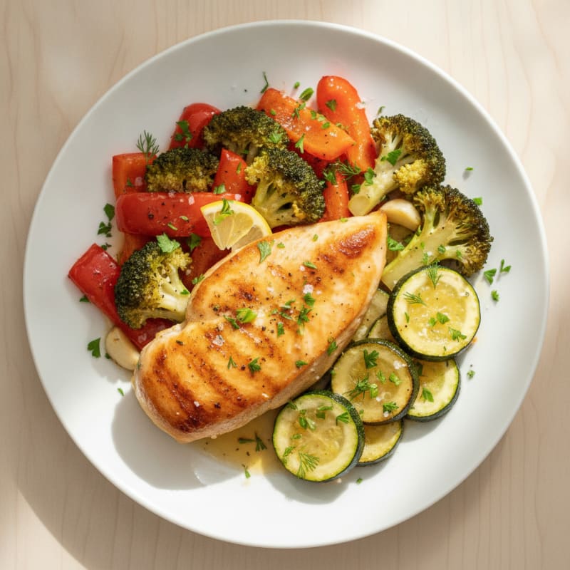 Pan-Seared Chicken with Roasted Vegetables