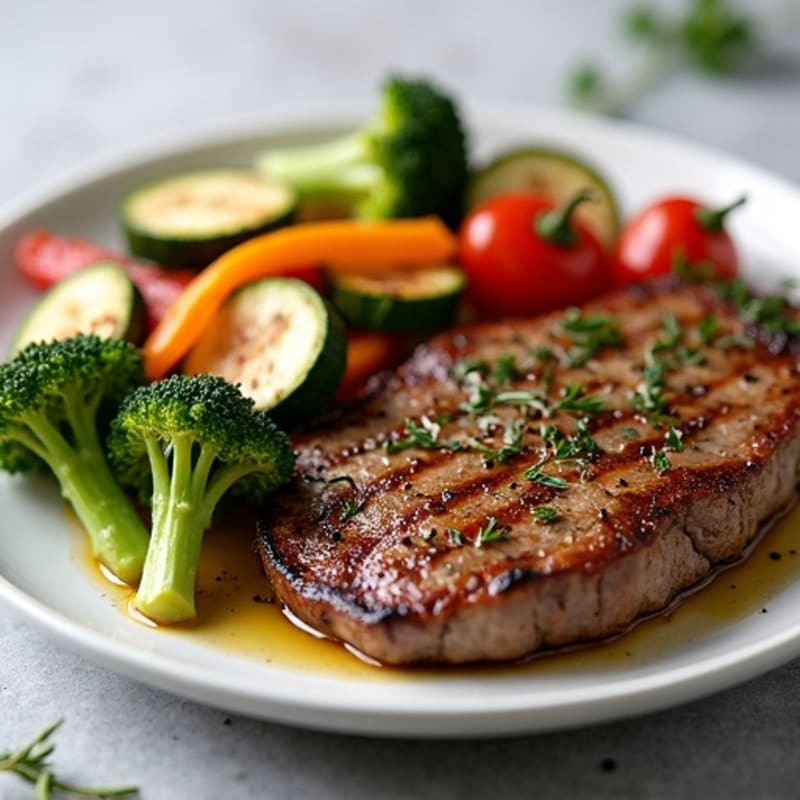 Garlic Herb Steak with Roasted Vegetables