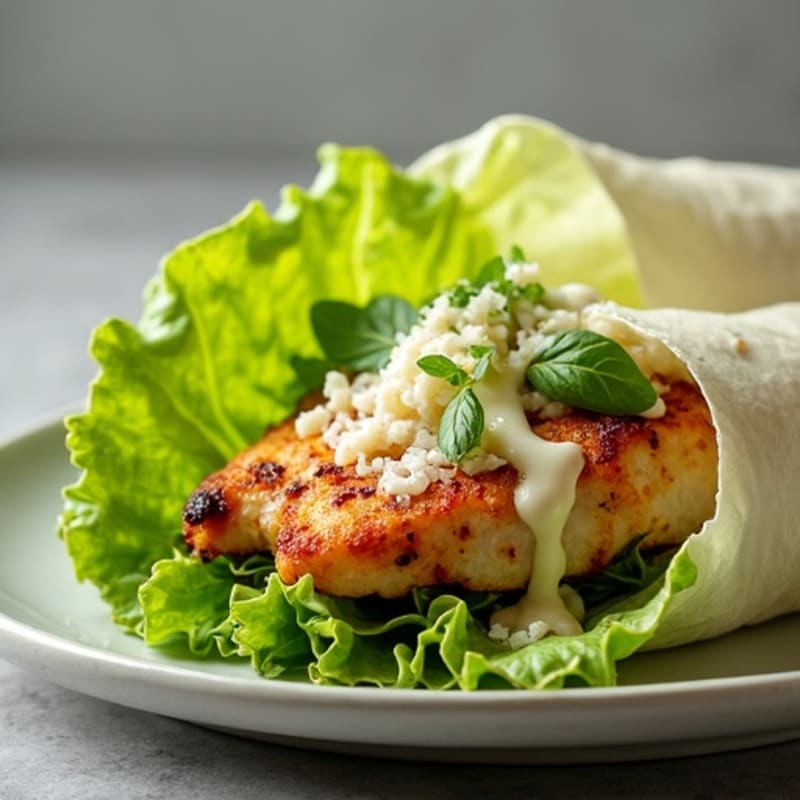 Crispy Grilled Chicken Caesar Lettuce Wrap