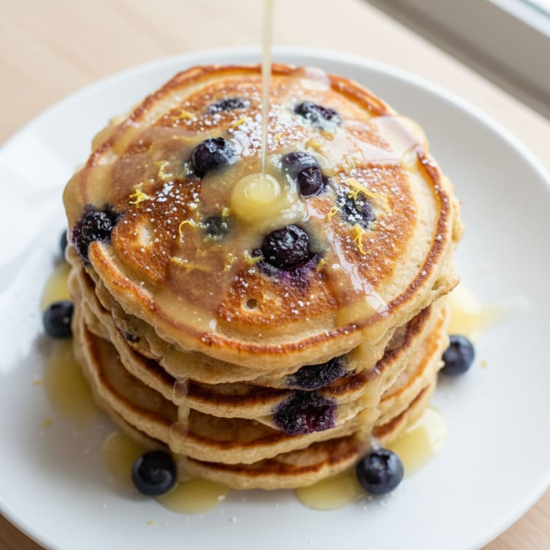 Blueberry Ricotta Pancakes with Lemon Zest
