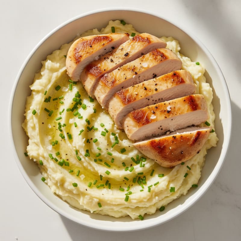 High-Protein Garlic Mashed Potato Bowl