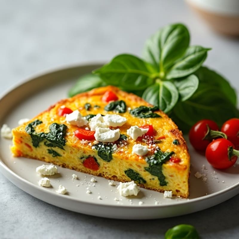 Baked Egg Frittata with Fresh Spinach and Roasted Bell Peppers