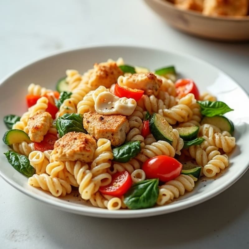 Creamy Spicy Cajun Chicken and Veggie Pasta