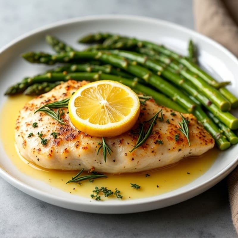 Lemon-Herb Roasted Chicken with Crispy Roasted Asparagus