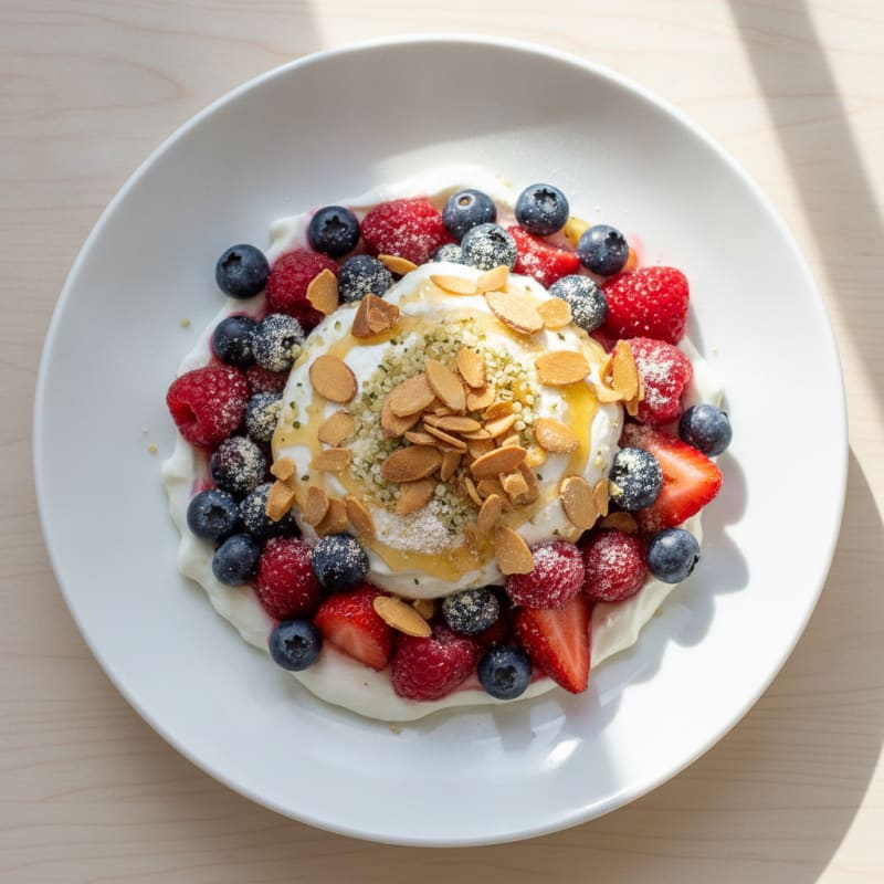 Greek Yogurt Protein Parfait with Mixed Berries