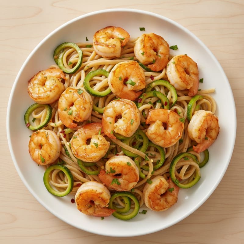 Garlic Shrimp Pasta with Zucchini Noodles