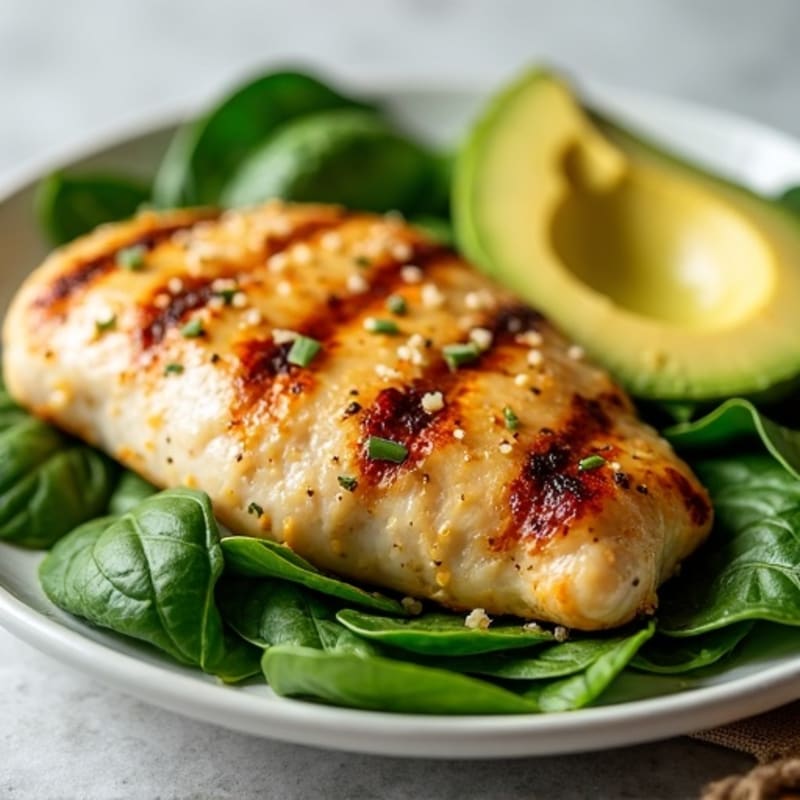 Citrus-Garlic Grilled Chicken Breast with Spinach Salad