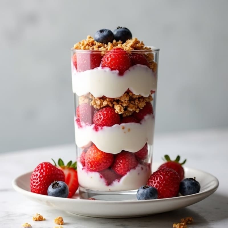 Greek Yogurt Protein Parfait with Mixed Berries