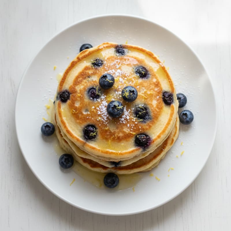 Blueberry Ricotta Pancakes with Lemon Zest