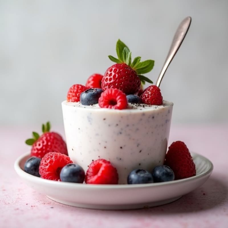 Silky Greek Yogurt Protein Mousse with Mixed Berries