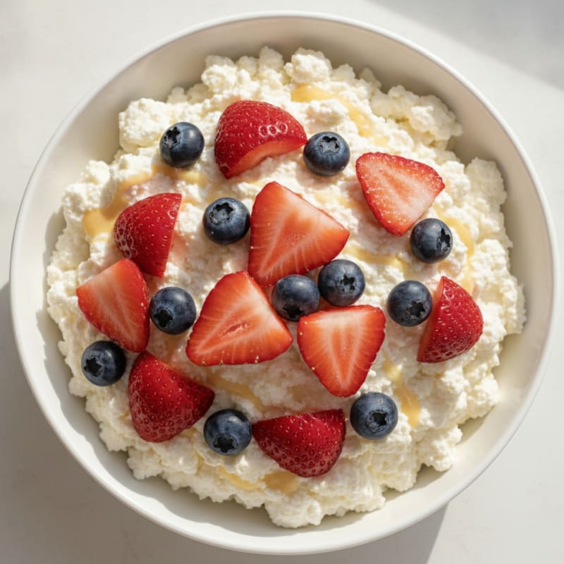 Creamy Cottage Cheese Protein Pudding with Berries