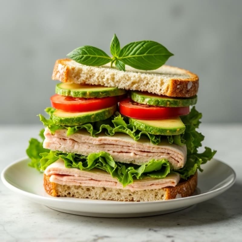 Stacked Turkey Club with Fresh Herbs
