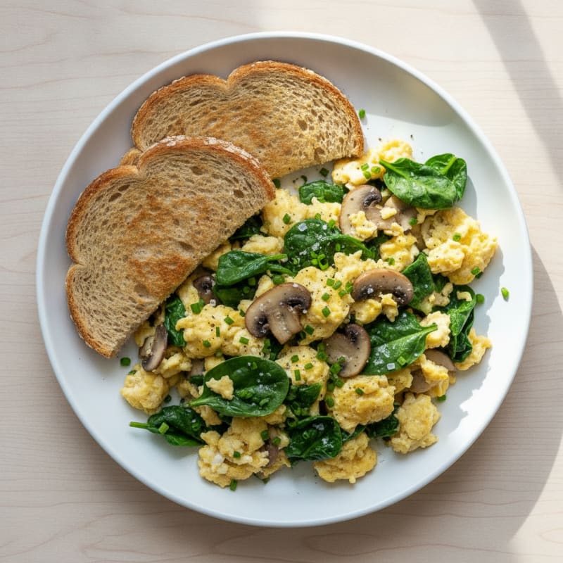 High-Protein Egg Scramble with Whole Wheat Toast