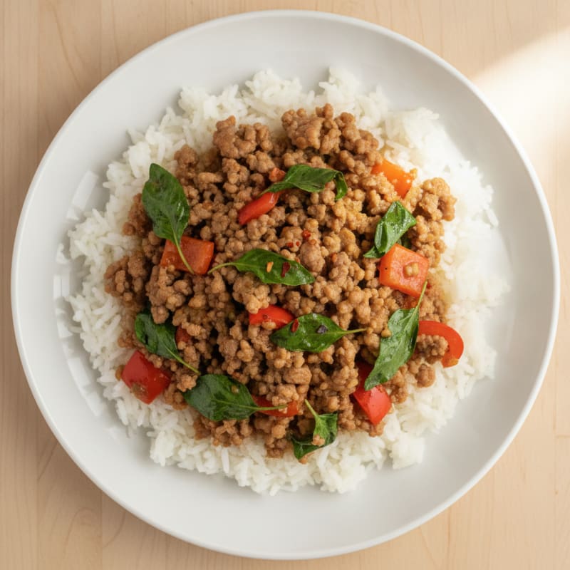 Thai Basil Beef with Jasmine Rice