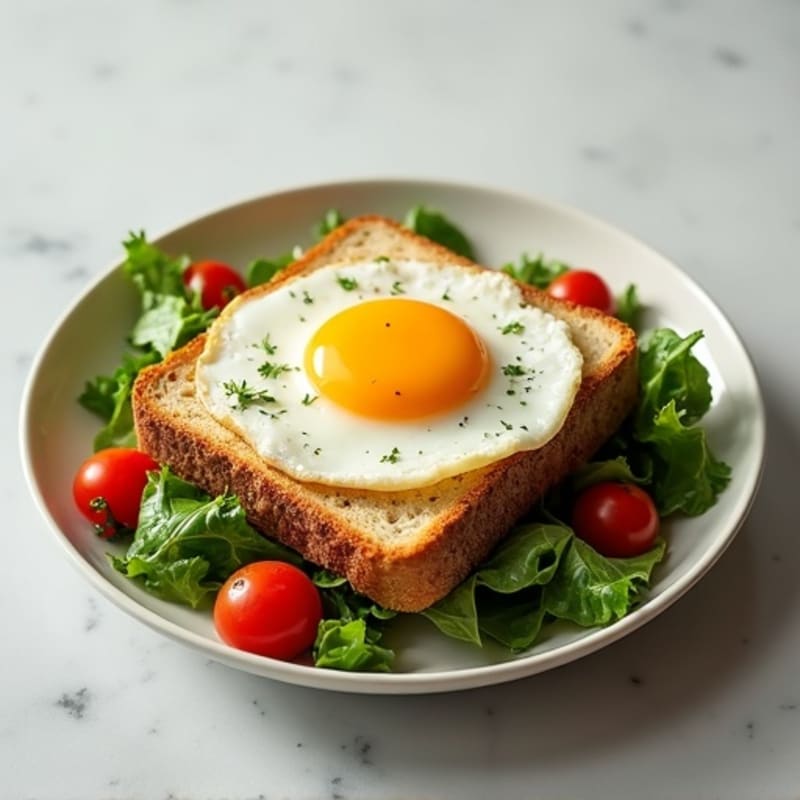 Egg Toast with Mixed Green Salad