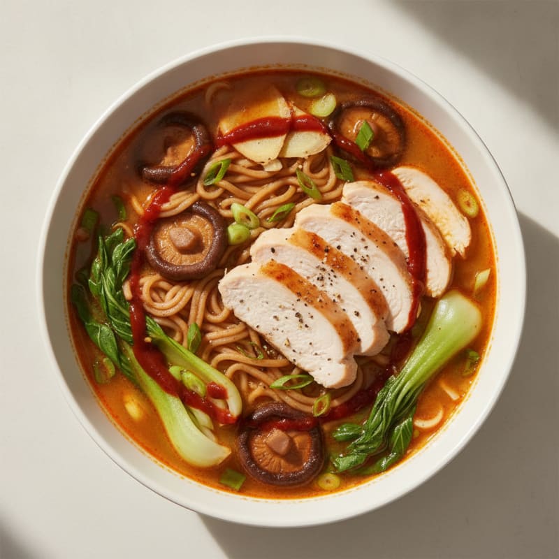 Sriracha Chicken Ramen Soup