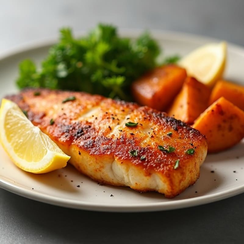 Crispy Blackened Catfish with Lemon
