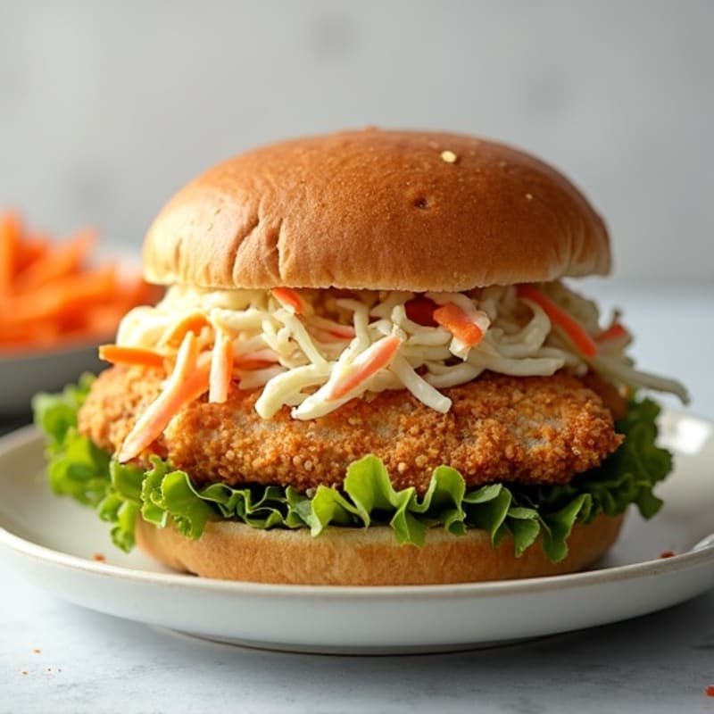 Crispy Baked Chicken Sandwich with Creamy Slaw