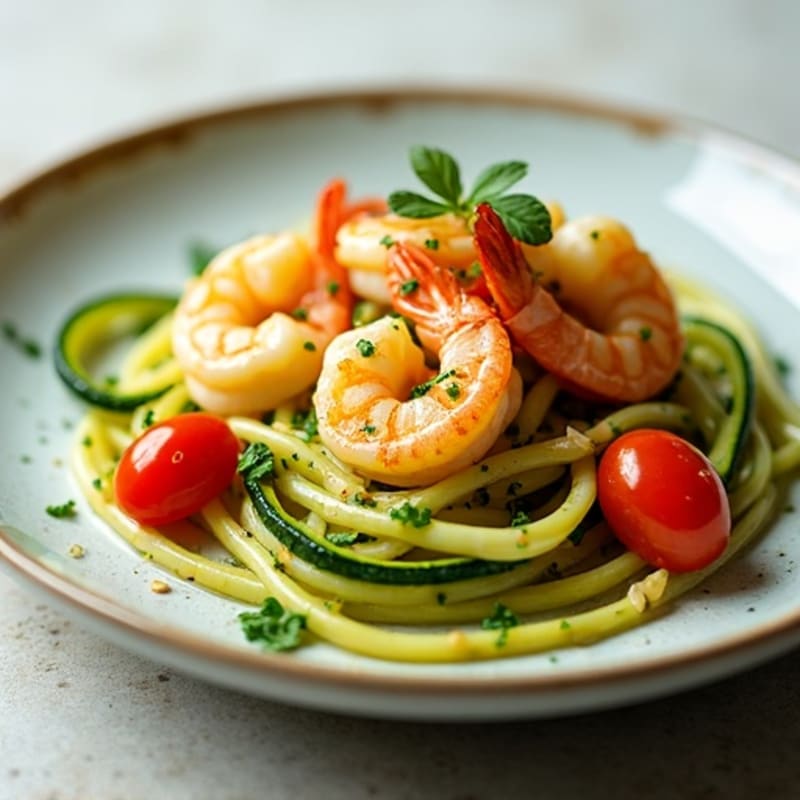 Lemon-Garlic Butter Shrimp with Herb Zucchini Noodles