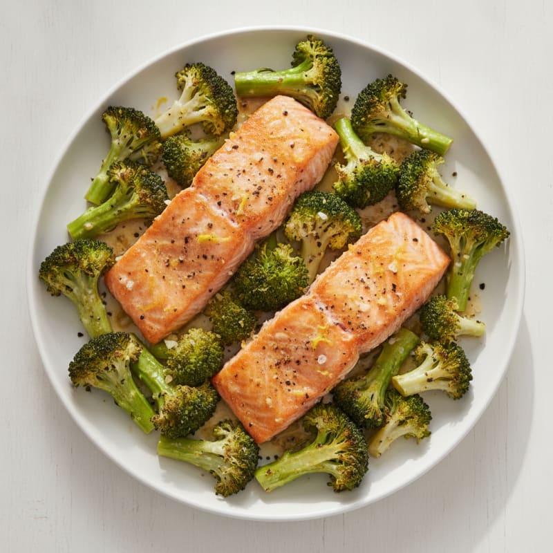 Sheet Pan Lemon-Herb Salmon and Broccoli