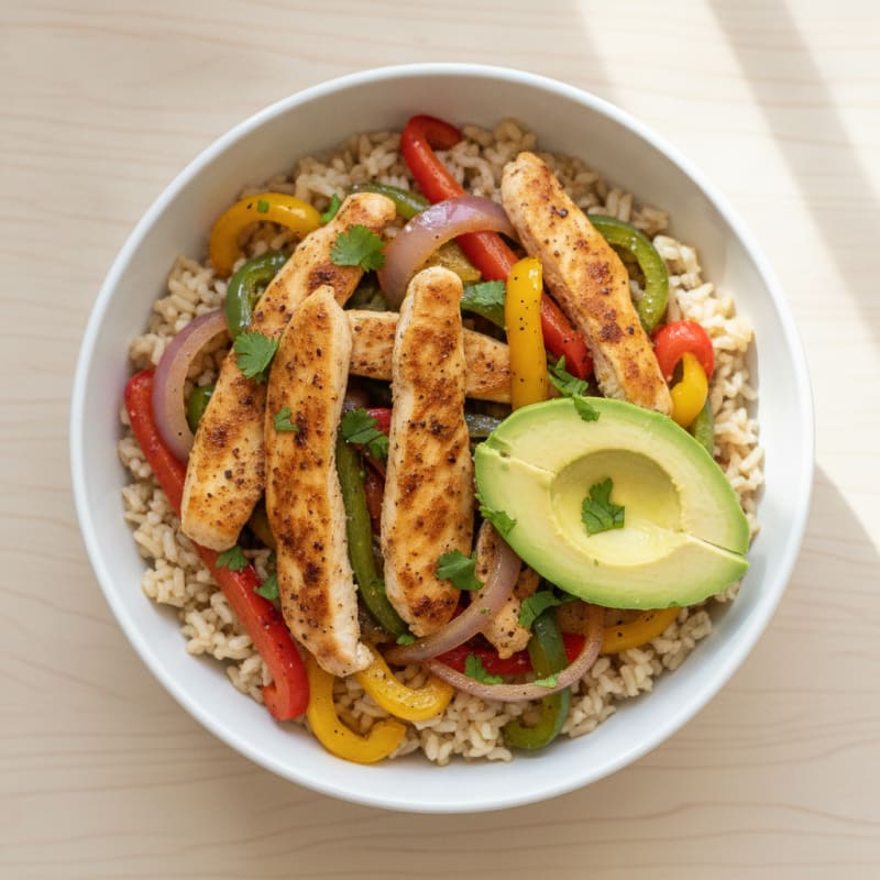 Chicken Fajita Rice Bowl