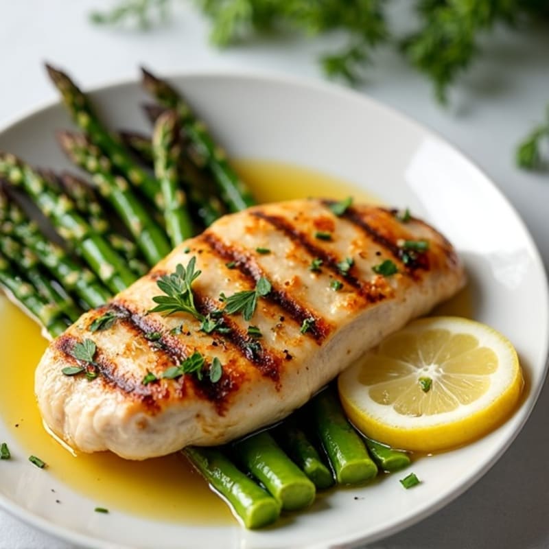 Lemon-Herb Grilled Chicken with Roasted Asparagus