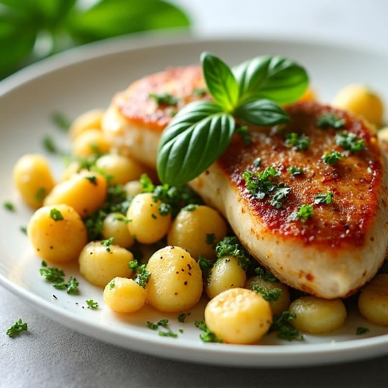 Crispy Pan-Seared Gnocchi with Vibrant Basil Pesto