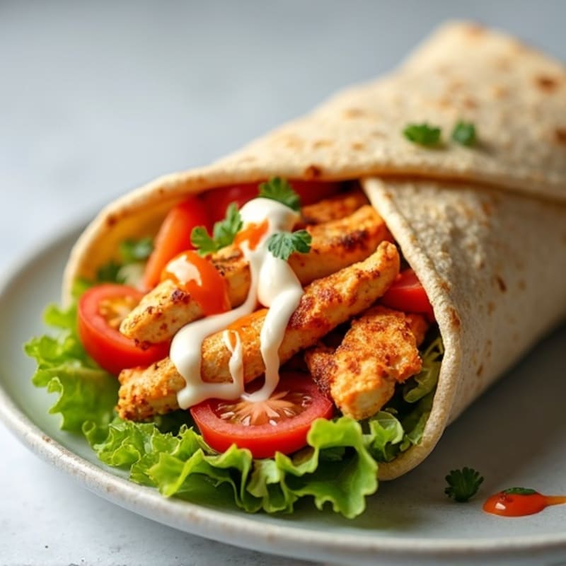 Healthy Buffalo Ranch Chicken Wrap