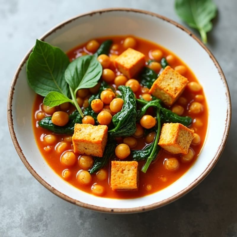 Hearty Red Lentil Curry with Fresh Spinach