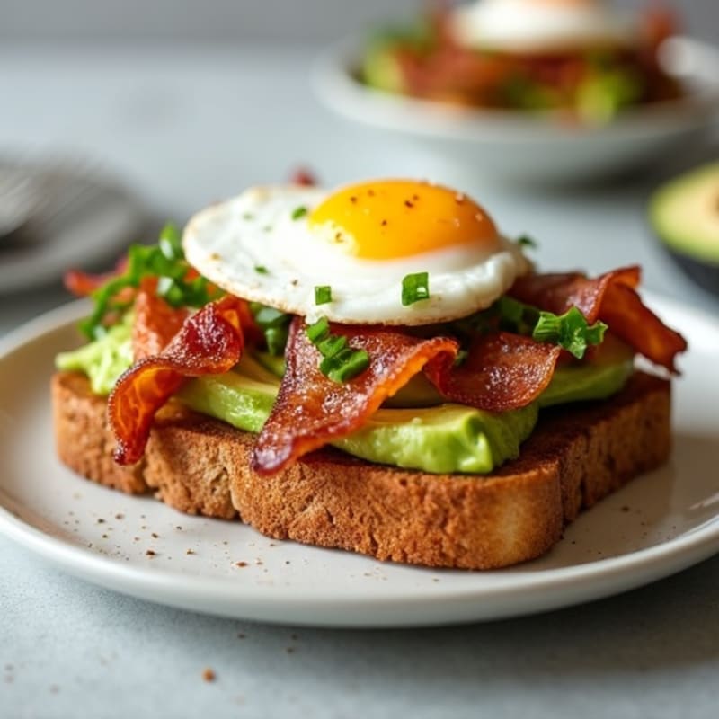 Crispy Bacon and Avocado Toast with Egg Whites