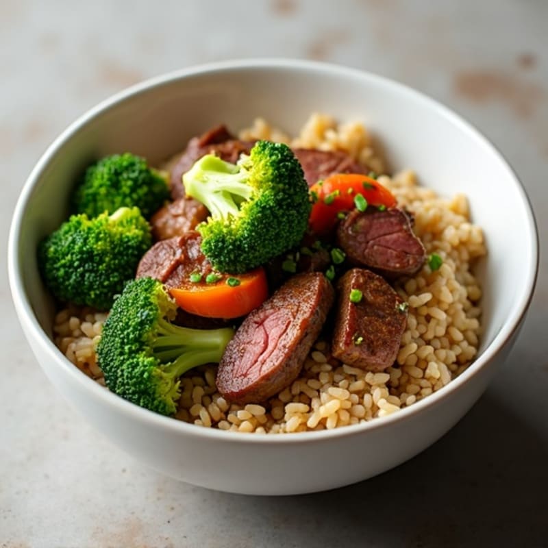 Ginger-Garlic Beef and Broccoli Rice Bowl