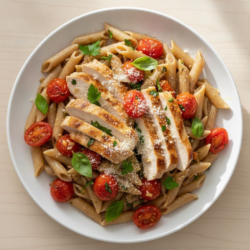 Garlic Herb Pasta with Roasted Tomatoes