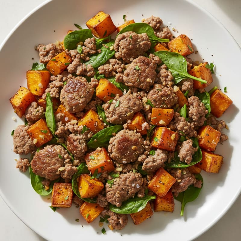 Garlic Herb Beef & Sweet Potato Bowl