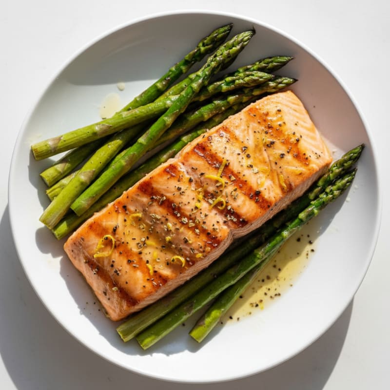 Lemon Herb Grilled Salmon with Asparagus