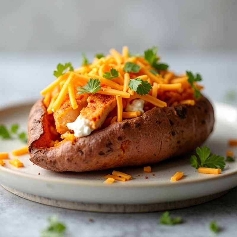 Protein-Packed Crispy Twice-Baked Sweet Potato