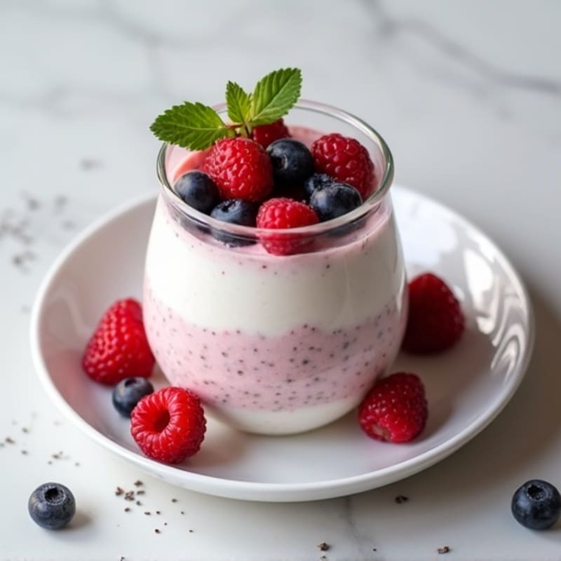 Greek Yogurt Protein Mousse with Mixed Berries