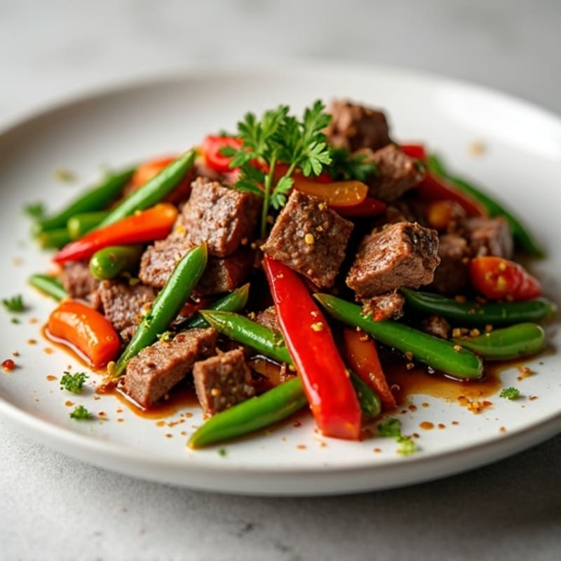 Lean Beef Stir-Fry with Bell Peppers and Snap Peas