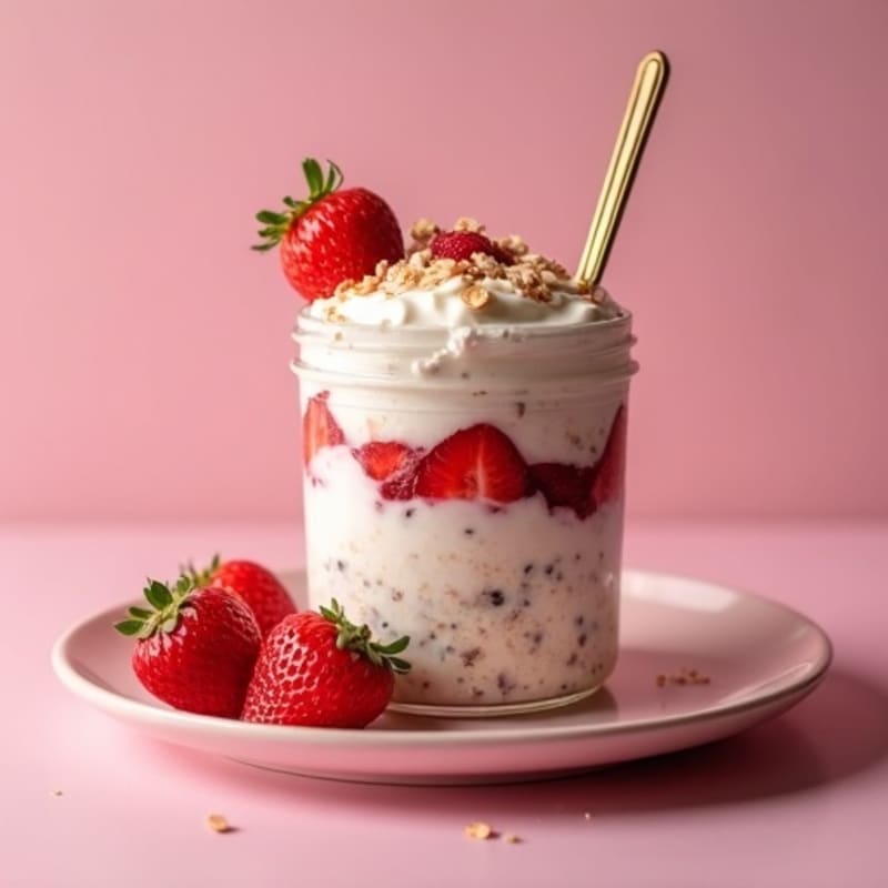 Creamy Strawberry Shortcake Overnight Oats