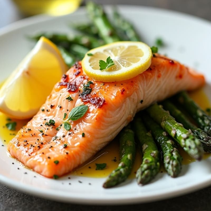 Lemon-Herb Baked Salmon with Roasted Asparagus