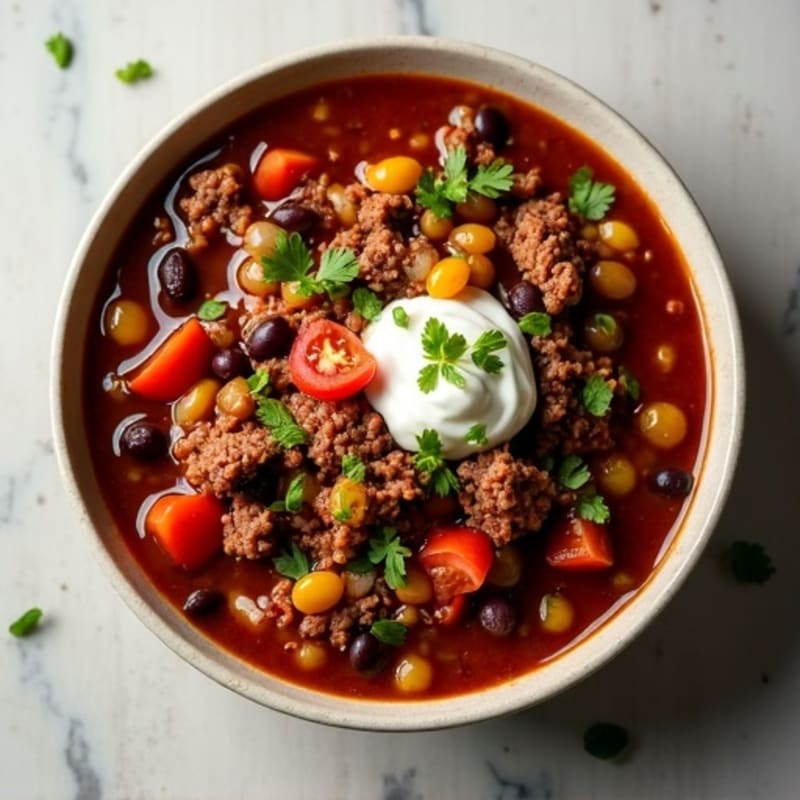 Hearty Black Bean and Ground Beef Chili