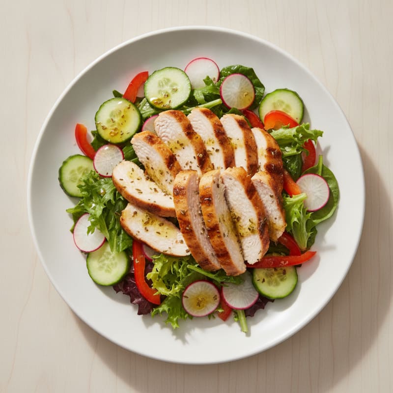 Grilled Turkey Breast Salad with Crunchy Vegetables
