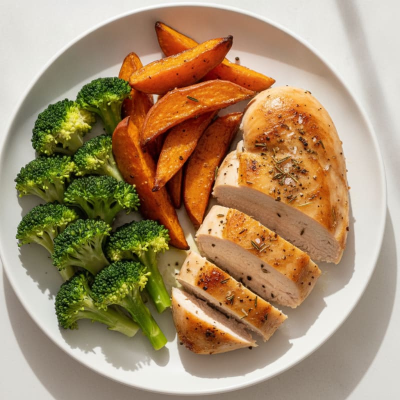 Herb-Roasted Chicken Breast with Sweet Potato